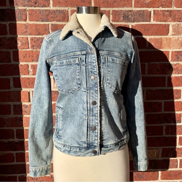 GAP Jackets & Blazers - Vintage Gap Sherpa Lined Denim Trucker Jacket Small Blue Jean Rocker Cowboy Coat